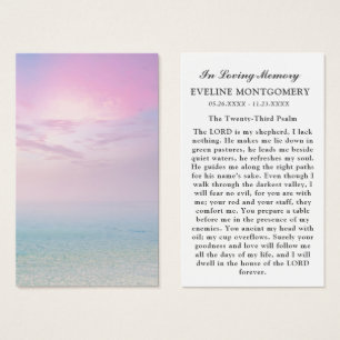 Celebration of Life Peaceful Ocean Prayer Card