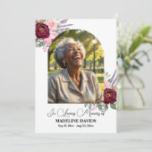 Celebration Of Life Peonies Photo Funeral Kaart (Staand voorkant)