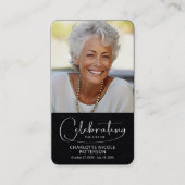Celebration of Life Photo Bookmark Prayer Card Visitekaartje (Voorkant)