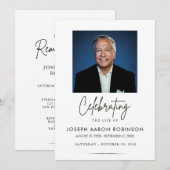 Celebration of Life Photo Funeral Memorial Kaart (Voorkant / Achterkant)