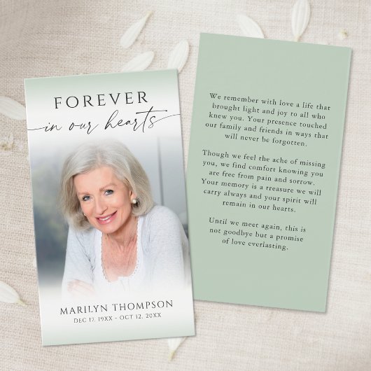 Celebration of Life Photo Funeral Prayer Card