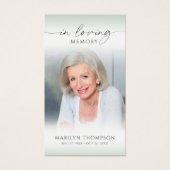 Celebration of Life Photo Sympathy Prayer Card Visitekaartje (Voorkant)