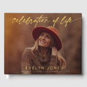 Celebration of Life Script Funeral Photo | Black Gastenboek (Voorkant)