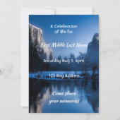 Celebration of Life Servce Mountain Lake Winter  Kaart (Achterkant)