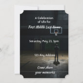 Celebration of Life Service Basketball Player Kaart (Achterkant)