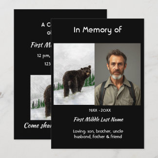 Celebration of Life Service Black Bear Animal Kaart
