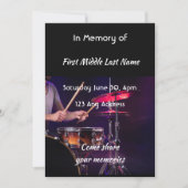 Celebration of Life Service Drummer Drums Band Kaart (Voorkant)