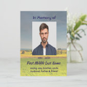 Celebration of Life Service  Farm Crop Prairie Save The Date (Staand voorkant)