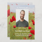 Celebration of Life Service  Field Red Poppy Kaart (Voorkant / Achterkant)