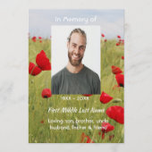 Celebration of Life Service  Field Red Poppy Kaart (Voorkant)
