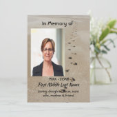 Celebration of Life Service Footprints in Sand Kaart (Staand voorkant)