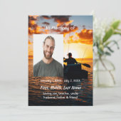 Celebration of Life Service Invite Kayaking Sport Kaart (Staand voorkant)