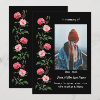 Celebration of Life Service  Roses Garden Flowers Kaart
