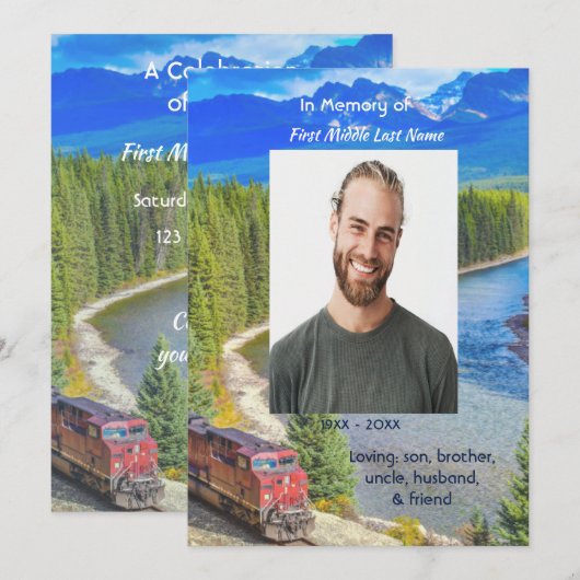 Celebration of Life Service Train Rail Railway Kaart (Voorkant / Achterkant)