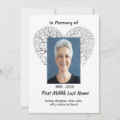 Celebration of Life Service Tree Life Heart Love Kaart (Voorkant)