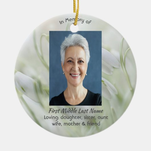  Celebration of Life Snowdrop Flowers Keramisch Ornament (Voorkant)
