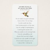 Celebration of Life Wildflowers Hummingbird (Dos)