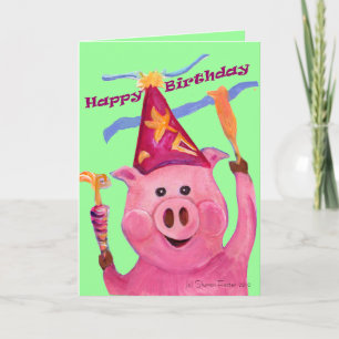 Celebration Pig Birthday Kaart