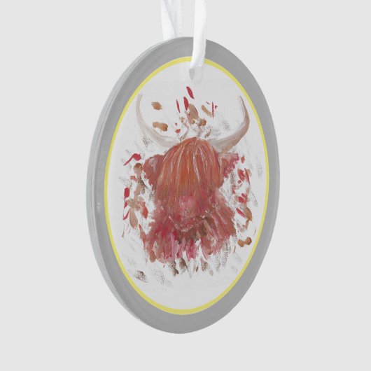 Célébration Vache Highland Happy Scottish Grey Orn (devant)