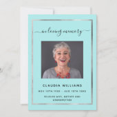 Célébration vie funéraire programme photo bleu pâl (Devant)