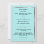 Célébration vie funéraire programme photo bleu pâl (Dos)