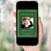 Célébration vie funéraire programme photo verte