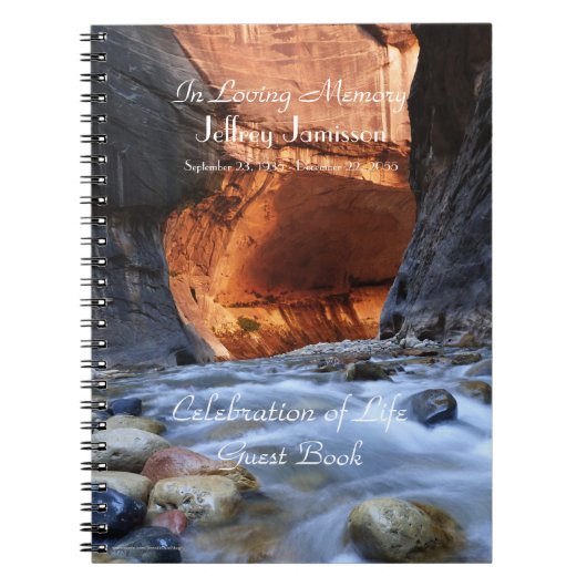 Célébration Vie Livre d'invité carnet Zion Narrows (Devant)