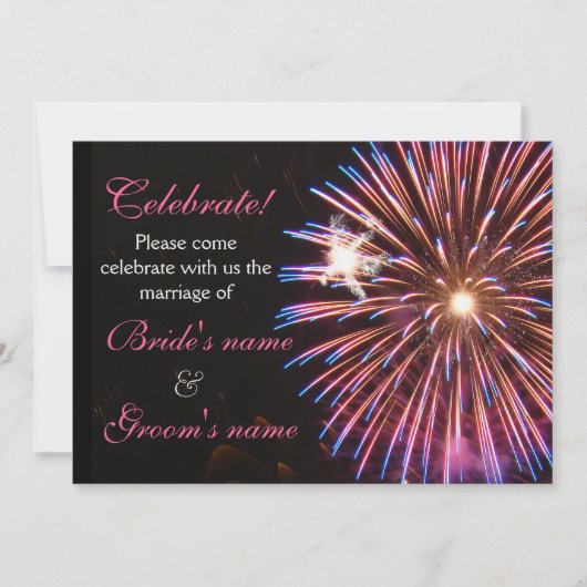 Celebration Wedding Pink Kaart (Voorkant)