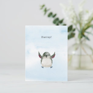 Celebrations Hurray Quote Bird Illustration Card Briefkaart