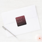 Celebratory Maroon Modern Wedding Sticker (Envelop)