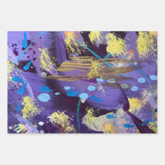 Celebratory Purple and Gold  Inpakpapier Vel
