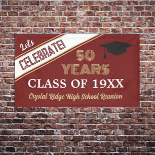 CÉLÉBRER ! Bannière de réunion de classe 50 ans
