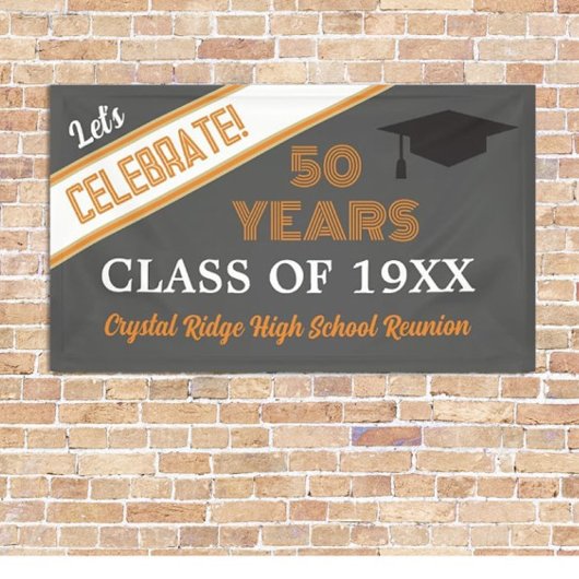 CÉLÉBRER ! Bannière de réunion de classe 50 ans