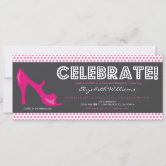 CÉLÉBRER ! Billboard Bachelorette Invitation (rose