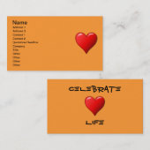 Célébrer le Carte de visite de vie (Devant / Derrière)