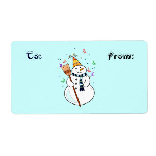 Célébrer les étiquettes cadeaux de Snowman
