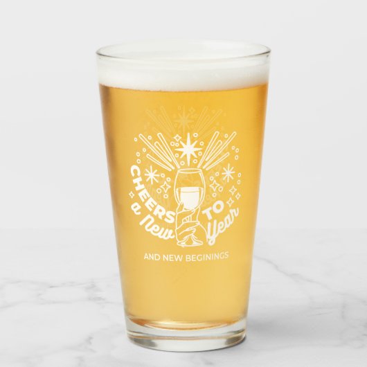 Célébrer les nouveaux débuts Vin Verre Illustratio (Devant (rempli))