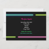CÉLÉBRER Neon Lights Rave Club Invitation (Dos)