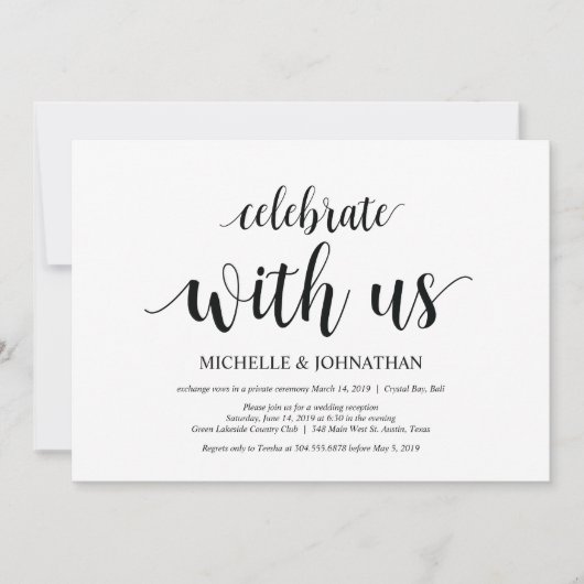 Célébrez avec nous, Cartes d'invitation de mariage (Devant)