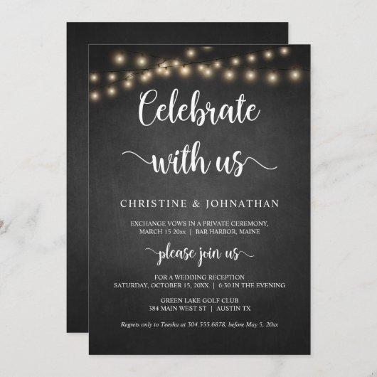 Célébrez avec nous, Faire-part de mariage intime r (Devant / Derrière)