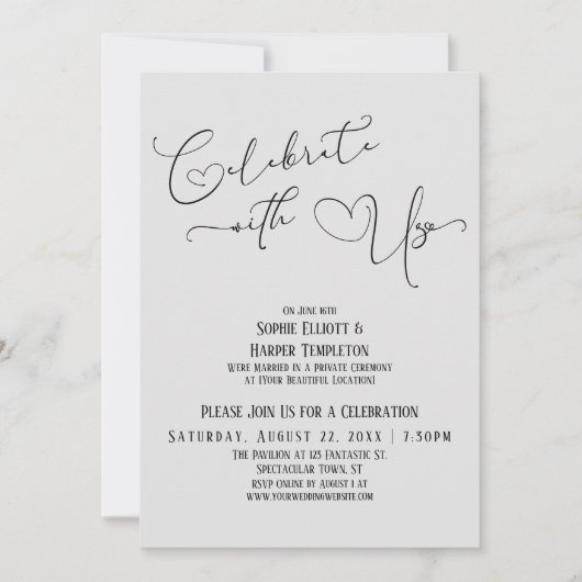 Célébrez avec nous Jolie carte de réception couleu (Devant)