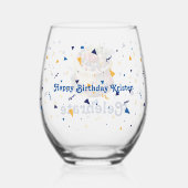 Célébrez, Confetti et Gâteau Verre à Vin Stemless (Verso)