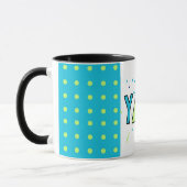 Célébrez I Yay I Grateful - Dots Blue Green Mug (Gauche)