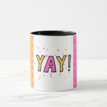 Célébrez I Yay I Grateful - Pots rose Mug Jaune