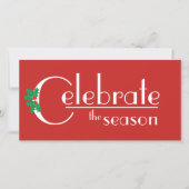 Célébrez la saison blanche sur carte à plat rouge (Devant)