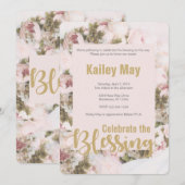 Célébrez les bénédictions - Carte Rose Babydoun (Devant / Derrière)