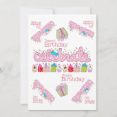 Célébrez Pink Bonne Invitation Anniversaire (Devant)