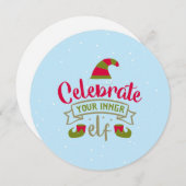 Célébrez vos cartes de Noël des elfes internes (Devant / Derrière)