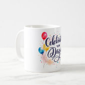 Célébrez votre journée Calligraphy Mug (Devant gauche)