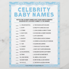 Celebrity Baby Names [Luxe kant [blauw]] Briefhoofd